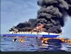 Detik-detik Ratusan Penumpang Selamatkan Diri, KM Barcelona V Terbakar di Perairan Pulau Talise Sulawesi Utara